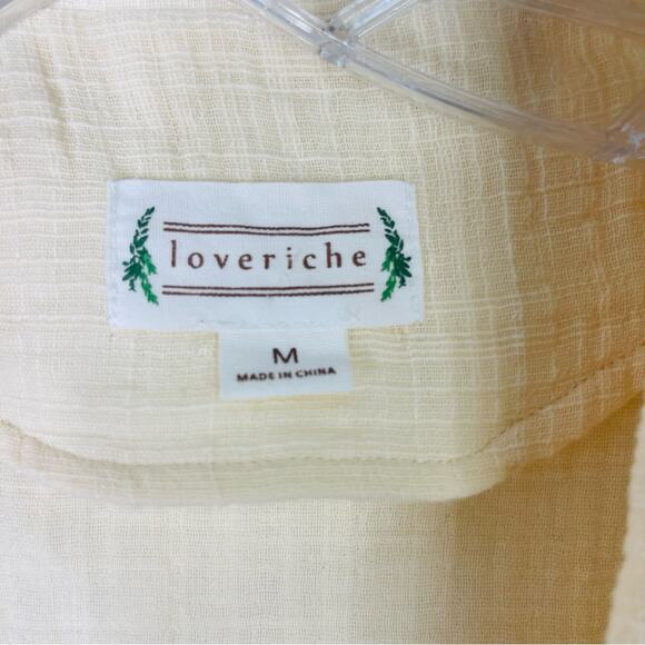 Loveriche cream gauzy lagenlook coastal button boxy medium - Picture 5 of 8